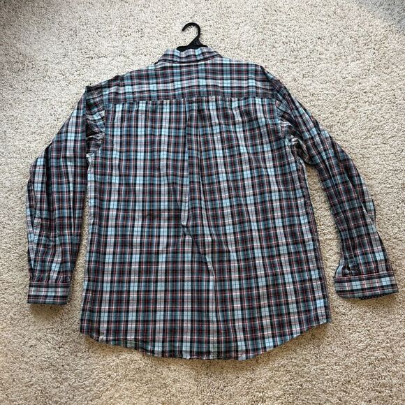 Cinch Western Shirt Mens XL Red Blue Plaid Long Sleeve Flip Cuff Button Up - Picture 7 of 8